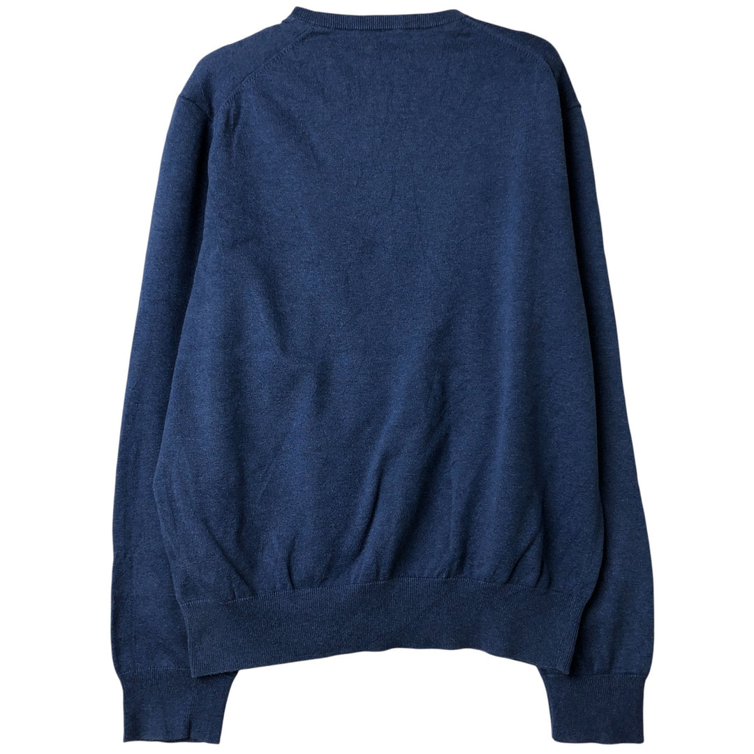 Ralph Lauren POLO RALPH LAUREN V-neck cotton knit sweater, women's size M cotton blue type Vintage Second Hand