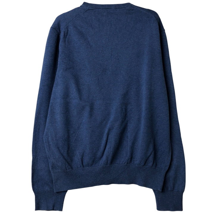 Ralph Lauren POLO RALPH LAUREN V-neck cotton knit sweater, women's size M cotton blue type Vintage Second Hand