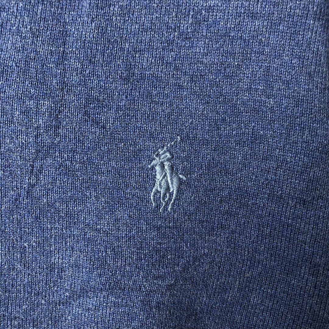 Ralph Lauren POLO RALPH LAUREN V-neck cotton knit sweater, women's size M cotton blue type Vintage Second Hand