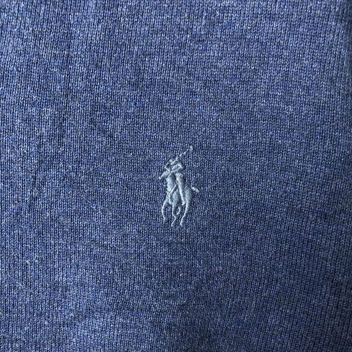 Ralph Lauren POLO RALPH LAUREN V-neck cotton knit sweater, women's size M cotton blue type Vintage Second Hand