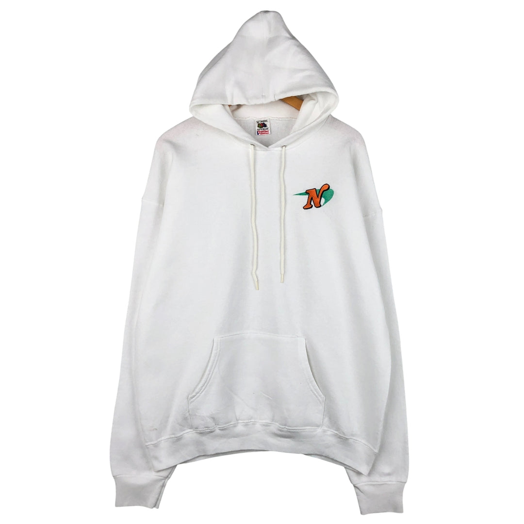 90'S Fruit of the Loom Newport Advertising Pullover Hoodie, Made in USA, Men's XL cotton white type Vintage Second Hand
