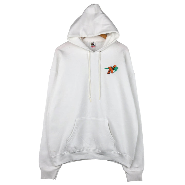 90'S Fruit of the Loom Newport Advertising Pullover Hoodie, Made in USA, Men's XL cotton white type Vintage Second Hand