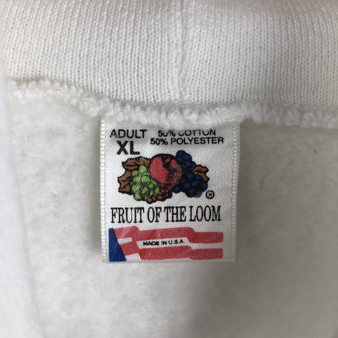 90'S Fruit of the Loom Newport Advertising Pullover Hoodie, Made in USA, Men's XL cotton white type Vintage Second Hand