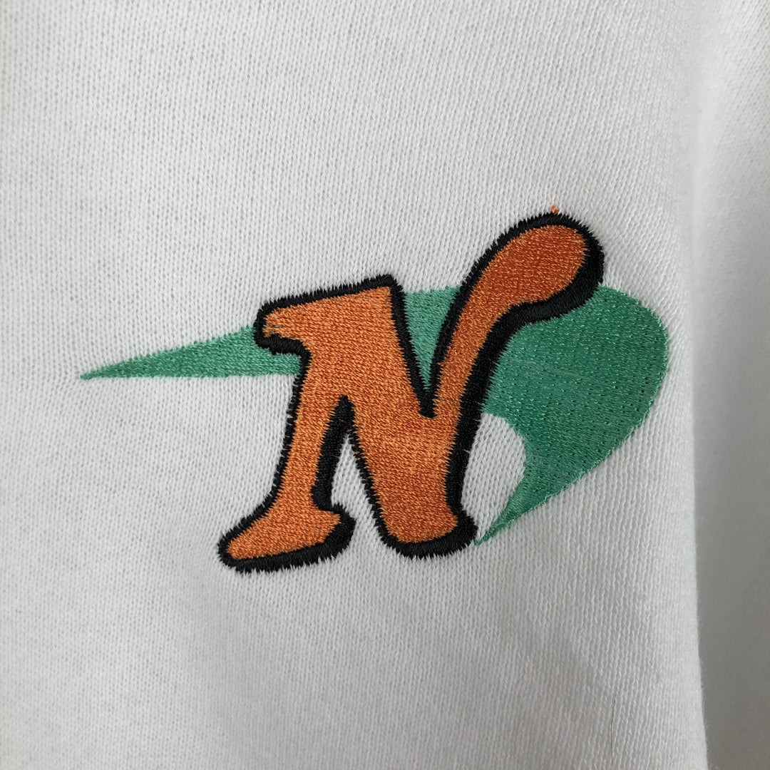 90'S Fruit of the Loom Newport Advertising Pullover Hoodie, Made in USA, Men's XL cotton white type Vintage Second Hand