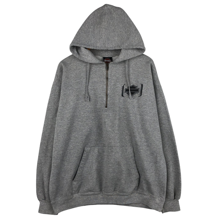 2000'S Harley-Davidson Half-Zip Advertising Pullover Hoodie, Men's XL unclear gray type Vintage Second Hand