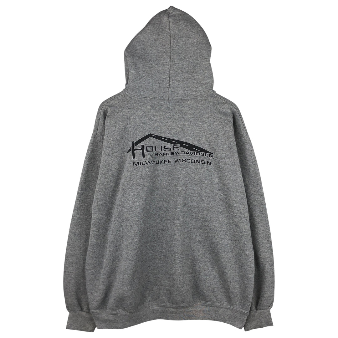 2000'S Harley-Davidson Half-Zip Advertising Pullover Hoodie, Men's XL unclear gray type Vintage Second Hand