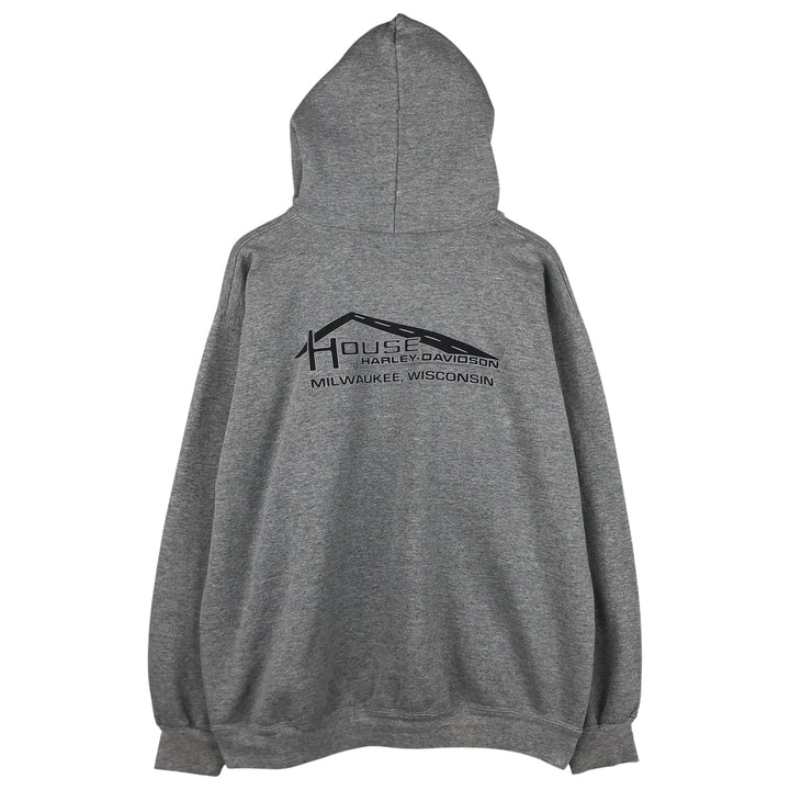 2000'S Harley-Davidson Half-Zip Advertising Pullover Hoodie, Men's XL unclear gray type Vintage Second Hand