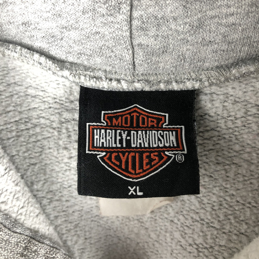 2000'S Harley-Davidson Half-Zip Advertising Pullover Hoodie, Men's XL unclear gray type Vintage Second Hand