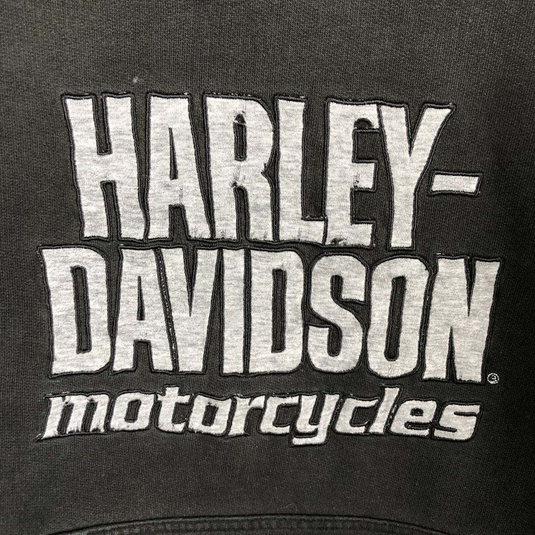 2000'S Harley-Davidson Eagle Pattern Advertising Pullover Hoodie, Men's XL unclear black type Vintage Second Hand