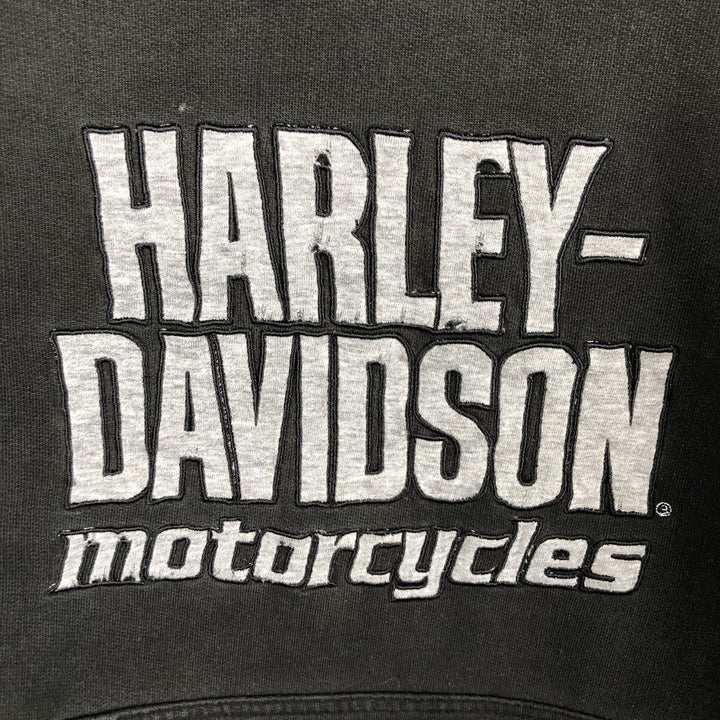 2000'S Harley-Davidson Eagle Pattern Advertising Pullover Hoodie, Men's XL unclear black type Vintage Second Hand