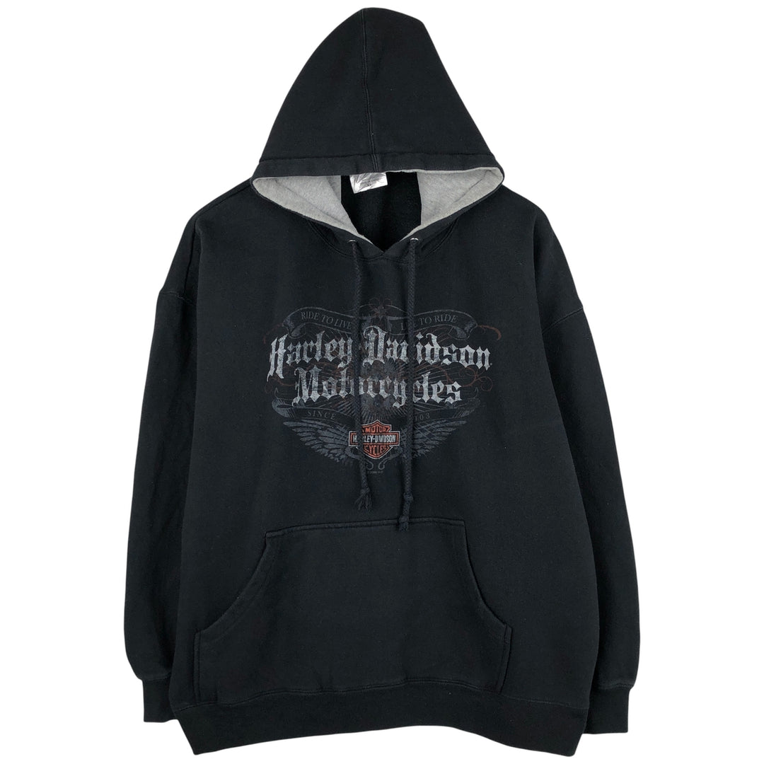 2000'S Harley-Davidson Advertising Pullover Hoodie, Men's XL cotton black type Vintage Second Hand