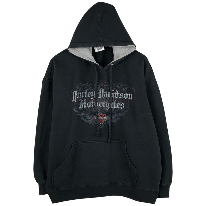 2000'S Harley-Davidson Advertising Pullover Hoodie, Men's XL cotton black type Vintage Second Hand
