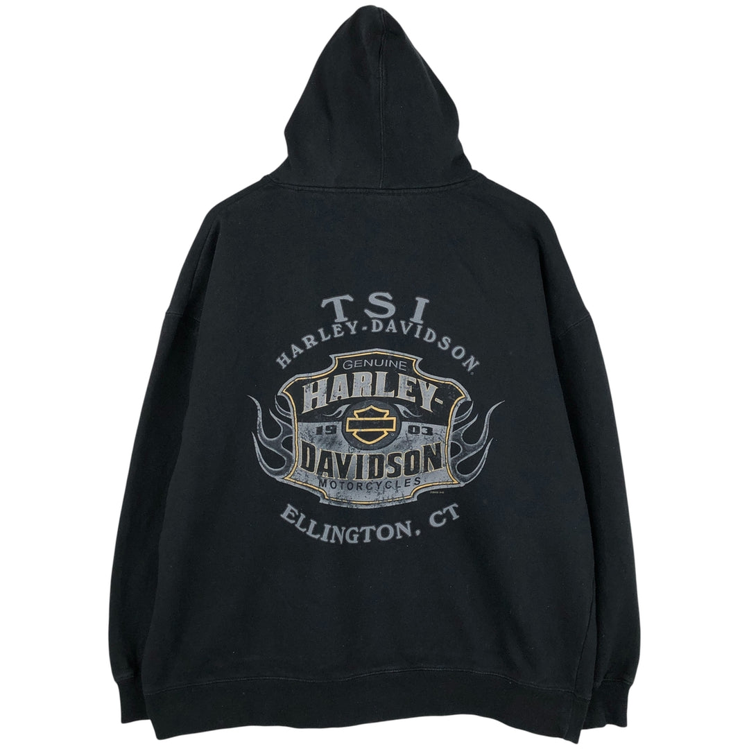 2000'S Harley-Davidson Advertising Pullover Hoodie, Men's XL cotton black type Vintage Second Hand