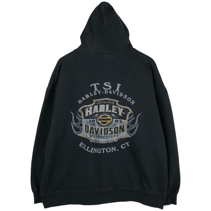 2000'S Harley-Davidson Advertising Pullover Hoodie, Men's XL cotton black type Vintage Second Hand