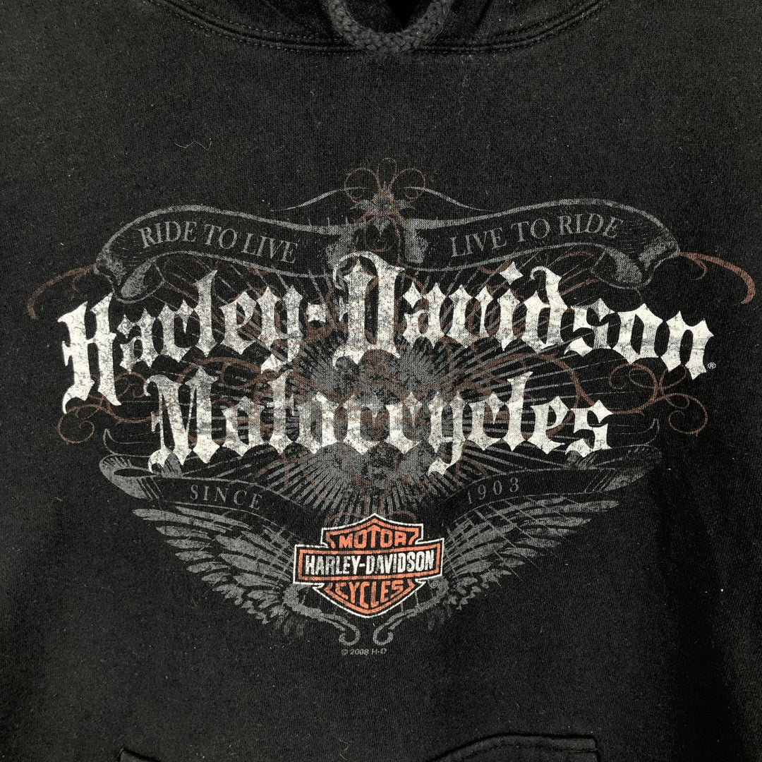 2000'S Harley-Davidson Advertising Pullover Hoodie, Men's XL cotton black type Vintage Second Hand