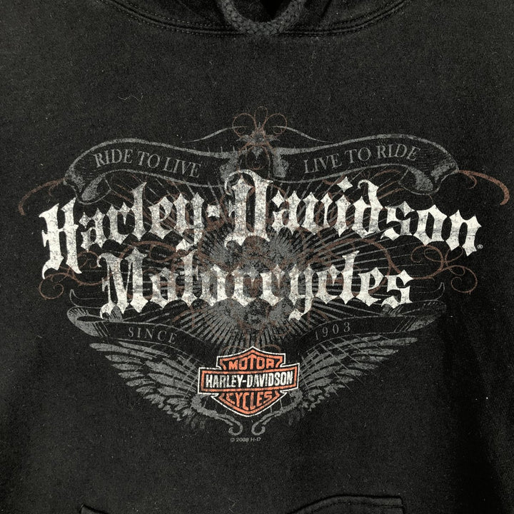 2000'S Harley-Davidson Advertising Pullover Hoodie, Men's XL cotton black type Vintage Second Hand