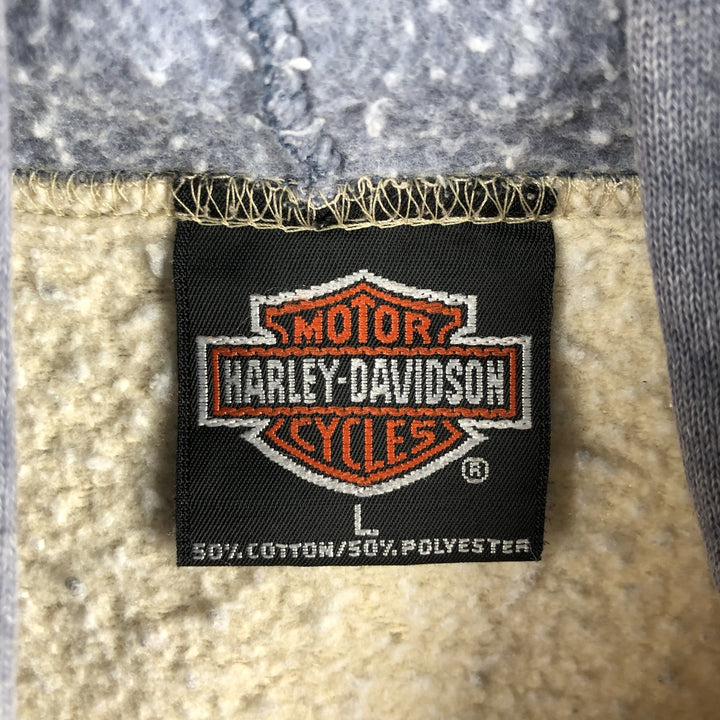 Vintage 1990'S Harley-Davidson Advertising Pullover Hoodie, Made in USA, Men's Size L cotton Beige type Vintage Second Hand