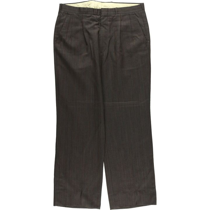 Two-pleat slacks pants for men, equivalent to W35 unclear Charcoal Vintage Second Hand