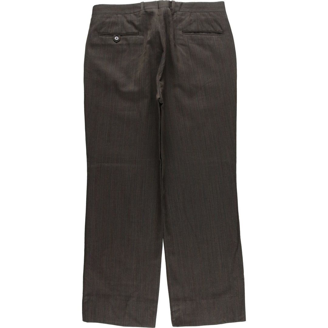 Two-pleat slacks pants for men, equivalent to W35 unclear Charcoal Vintage Second Hand