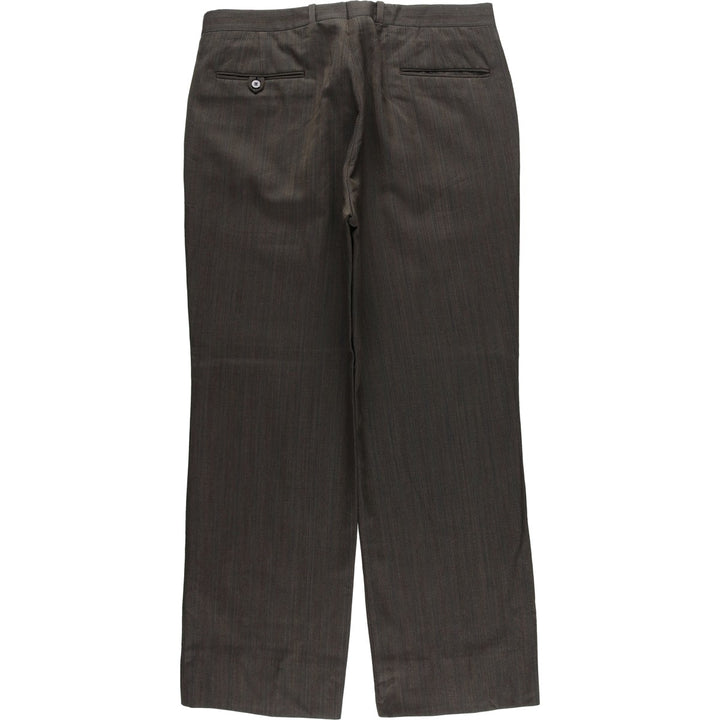 Two-pleat slacks pants for men, equivalent to W35 unclear Charcoal Vintage Second Hand