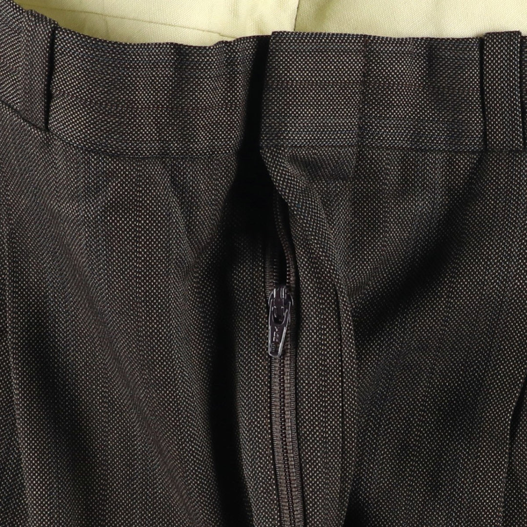 Two-pleat slacks pants for men, equivalent to W35 unclear Charcoal Vintage Second Hand