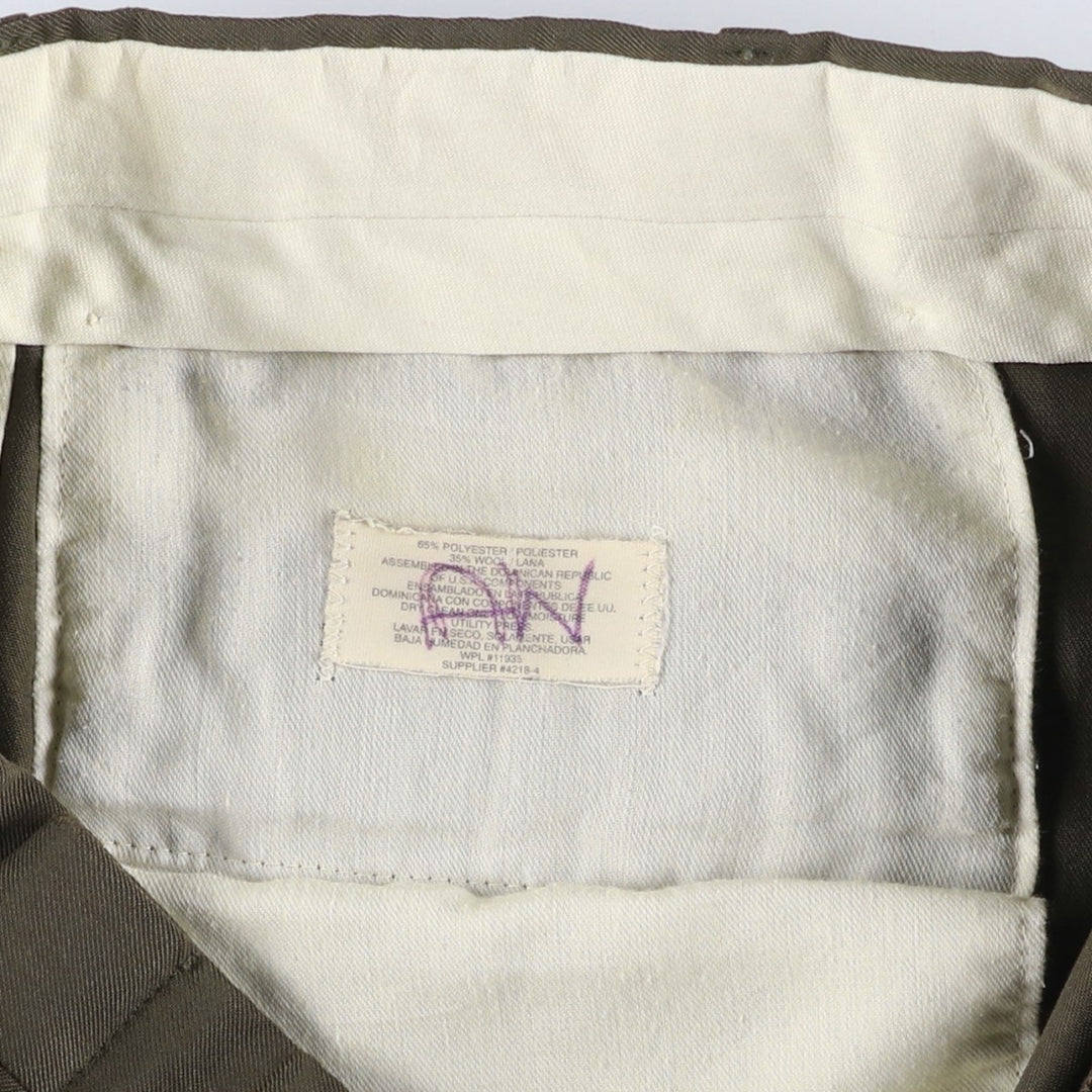 90'S CITY STREETS Three-pleat Slacks, Men's, Size 34, Vintage polyester Khaki type Vintage Second Hand