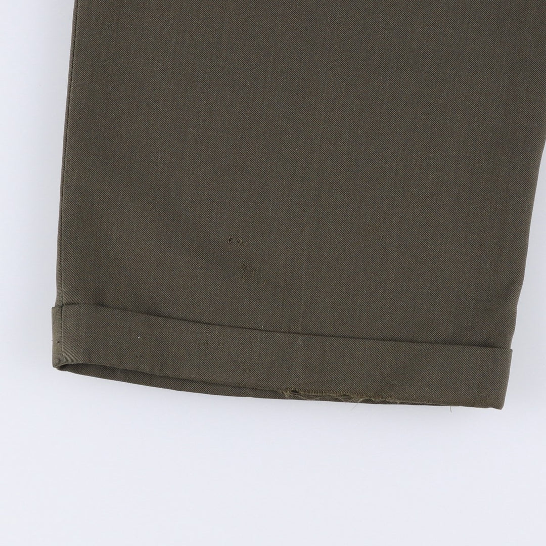 90'S CITY STREETS Three-pleat Slacks, Men's, Size 34, Vintage polyester Khaki type Vintage Second Hand