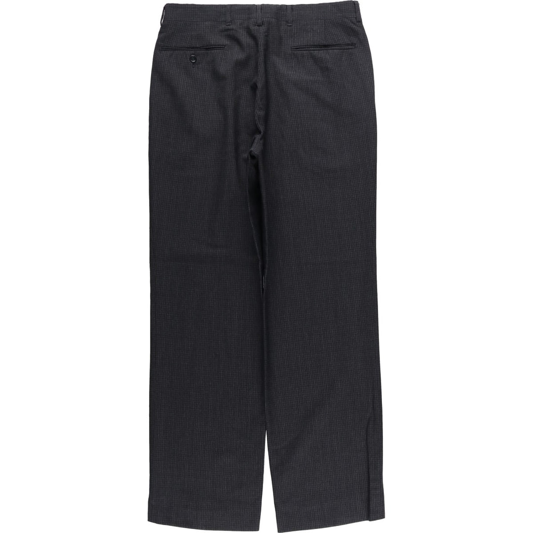Vintage check pattern two-pleat slacks for men, size W35 unclear Charcoal Vintage Second Hand