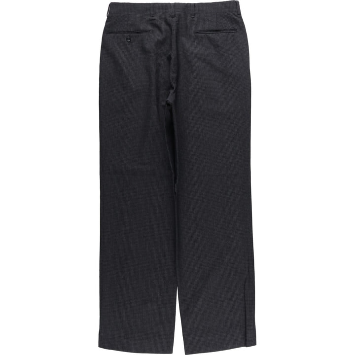 Vintage check pattern two-pleat slacks for men, size W35 unclear Charcoal Vintage Second Hand