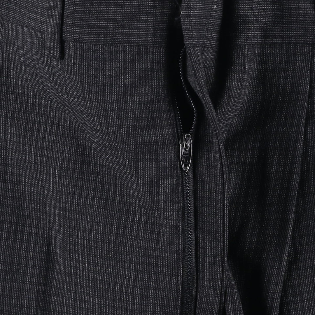 Vintage check pattern two-pleat slacks for men, size W35 unclear Charcoal Vintage Second Hand