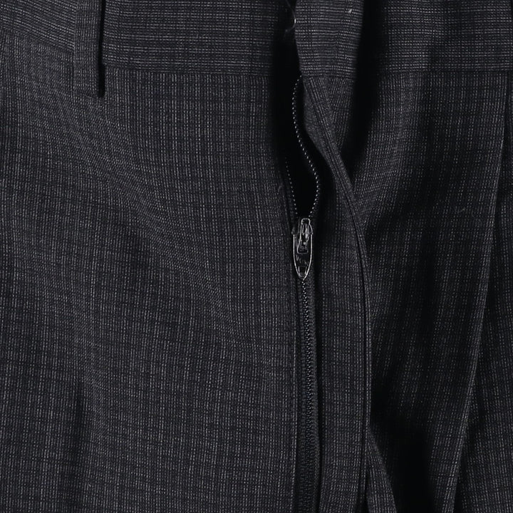 Vintage check pattern two-pleat slacks for men, size W35 unclear Charcoal Vintage Second Hand