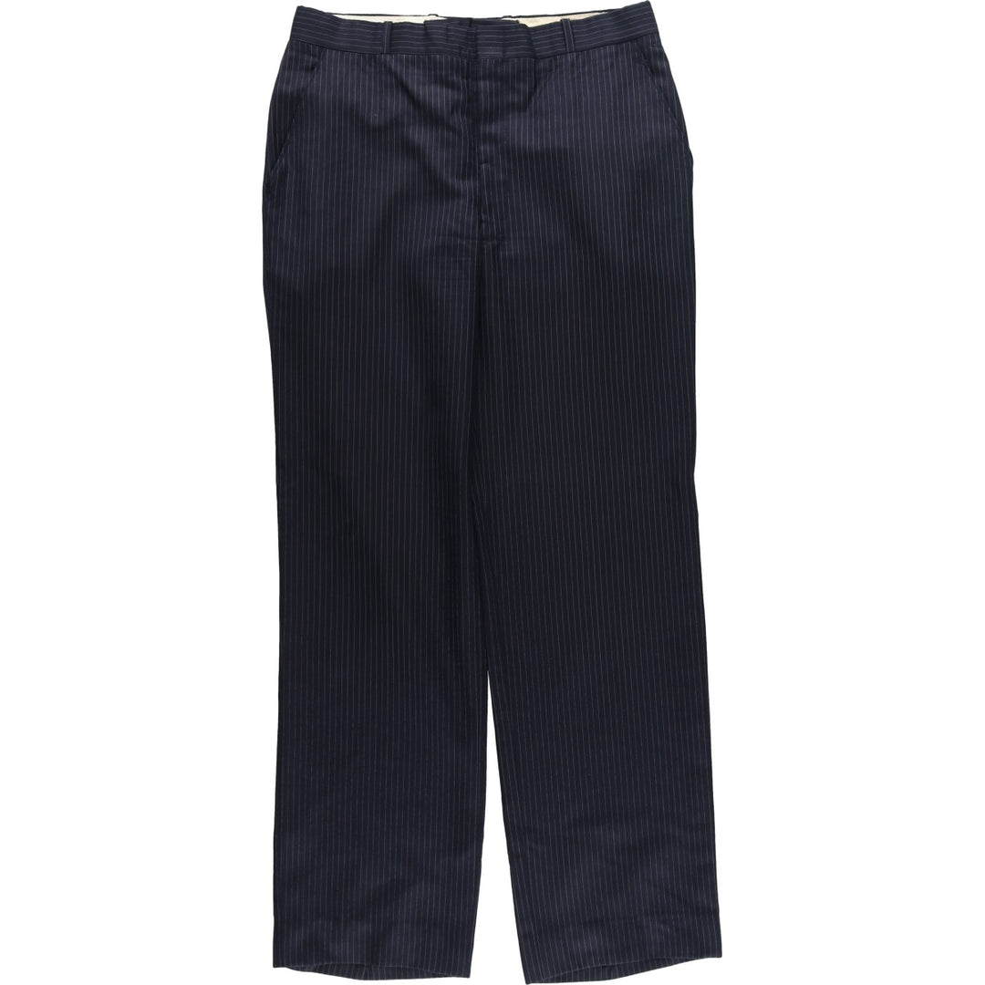 Stripe Pattern Slacks Pants Men's W34 Vintage unclear navy blue type Vintage Second Hand