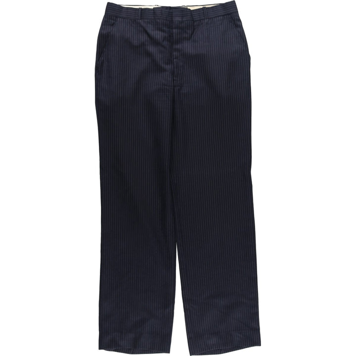 Stripe Pattern Slacks Pants Men's W34 Vintage unclear navy blue type Vintage Second Hand