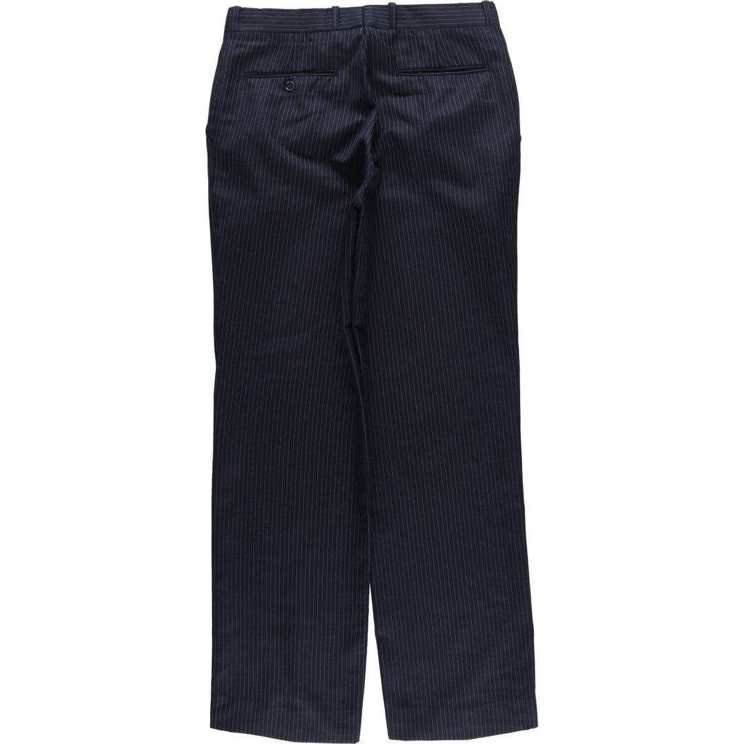 Stripe Pattern Slacks Pants Men's W34 Vintage unclear navy blue type Vintage Second Hand