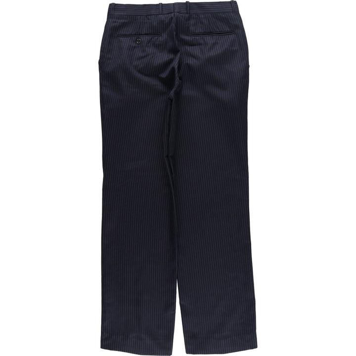 Stripe Pattern Slacks Pants Men's W34 Vintage unclear navy blue type Vintage Second Hand