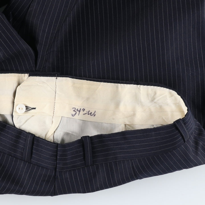 Stripe Pattern Slacks Pants Men's W34 Vintage unclear navy blue type Vintage Second Hand