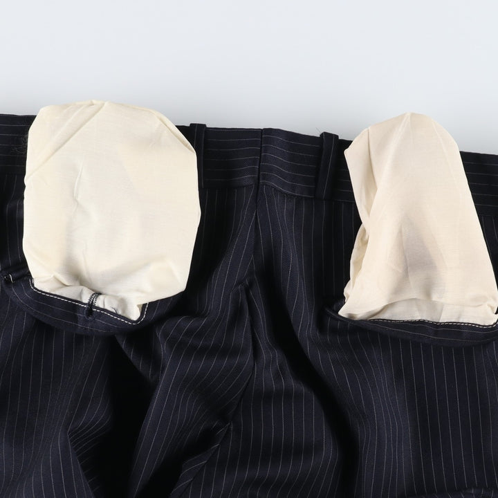 Stripe Pattern Slacks Pants Men's W34 Vintage unclear navy blue type Vintage Second Hand