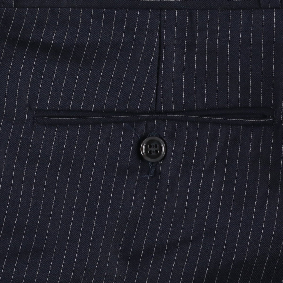 Stripe Pattern Slacks Pants Men's W34 Vintage unclear navy blue type Vintage Second Hand