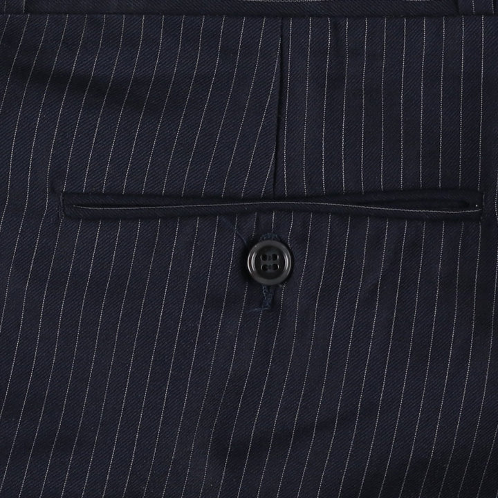 Stripe Pattern Slacks Pants Men's W34 Vintage unclear navy blue type Vintage Second Hand