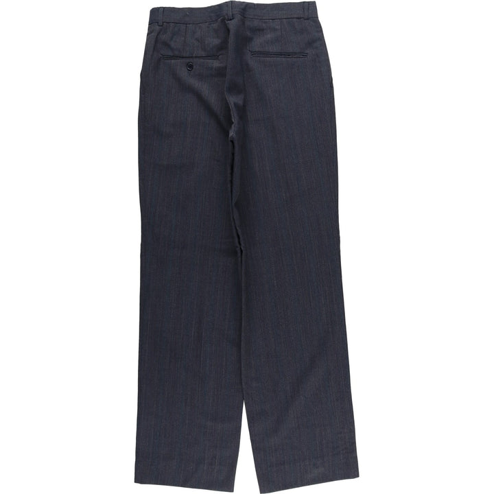 Stripe Pattern Two-pleat Slacks Pants for Men (W32 equivalent) unclear Charcoal Vintage Second Hand