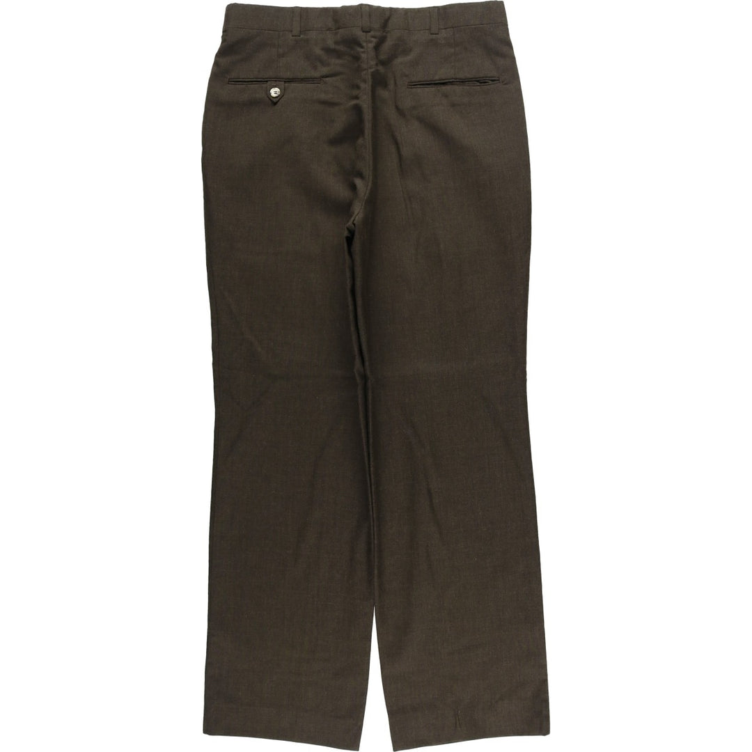 Vintage two-pleat polyester and wool pants, made in the USA, men's size W34. polyester brown type Vintage Second Hand