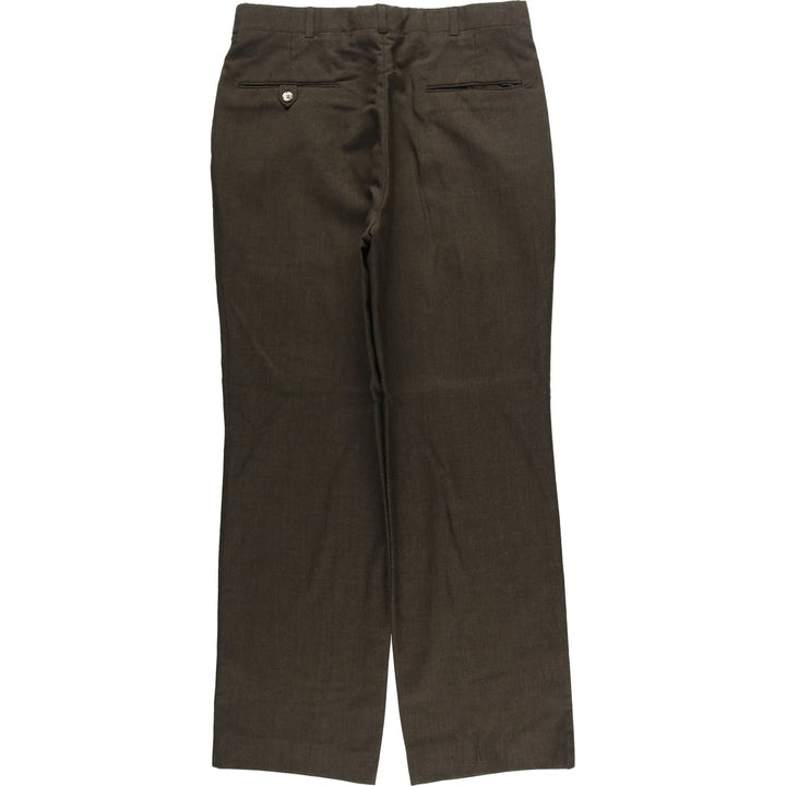 Vintage two-pleat polyester and wool pants, made in the USA, men's size W34. polyester brown type Vintage Second Hand