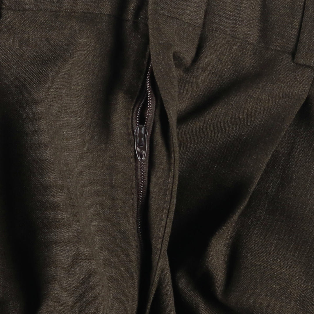 Vintage two-pleat polyester and wool pants, made in the USA, men's size W34. polyester brown type Vintage Second Hand