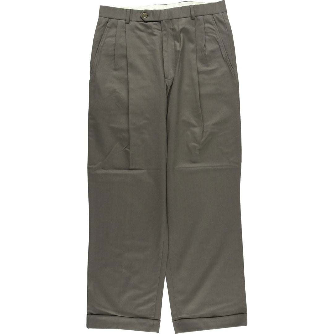 Brooks Brothers 346 Two-pleat Wool Pants, Men's Size W32 wool Khaki type Vintage Second Hand