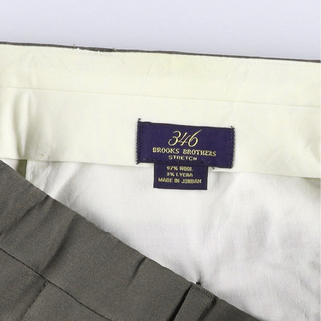 Brooks Brothers 346 Two-pleat Wool Pants, Men's Size W32 wool Khaki type Vintage Second Hand