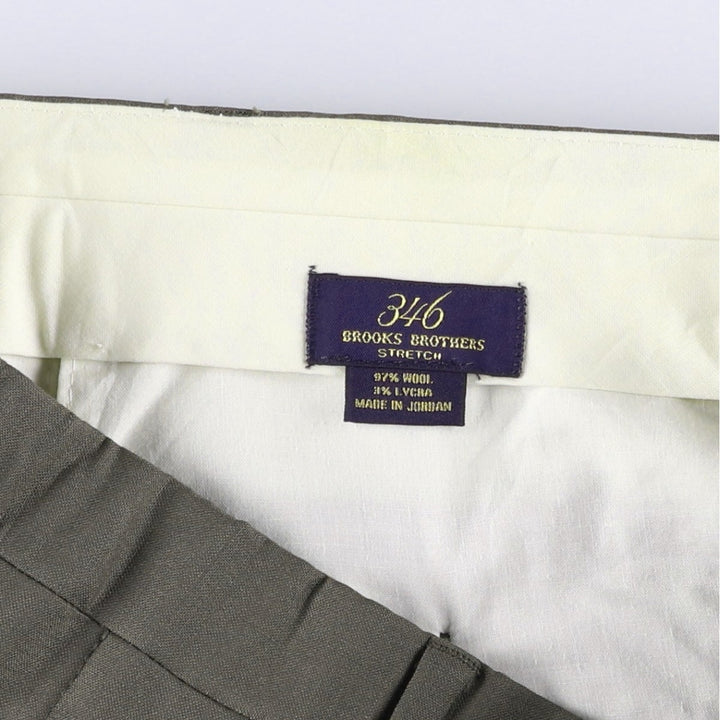 Brooks Brothers 346 Two-pleat Wool Pants, Men's Size W32 wool Khaki type Vintage Second Hand