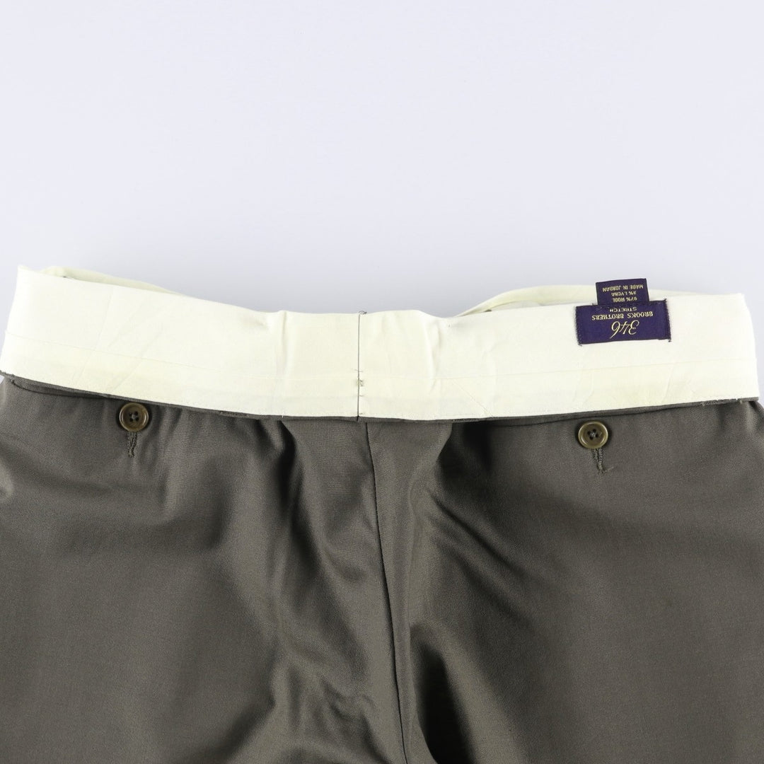 Brooks Brothers 346 Two-pleat Wool Pants, Men's Size W32 wool Khaki type Vintage Second Hand