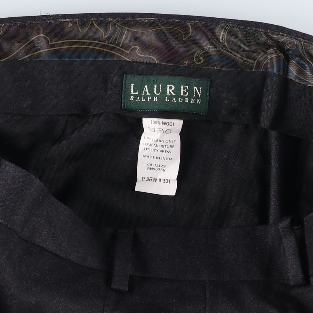 Ralph Lauren Lauren Wool Pants, Men's Slacks, Size W36 wool Charcoal Vintage Second Hand