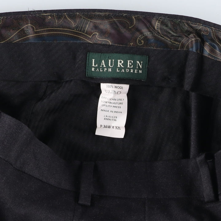 Ralph Lauren Lauren Wool Pants, Men's Slacks, Size W36 wool Charcoal Vintage Second Hand