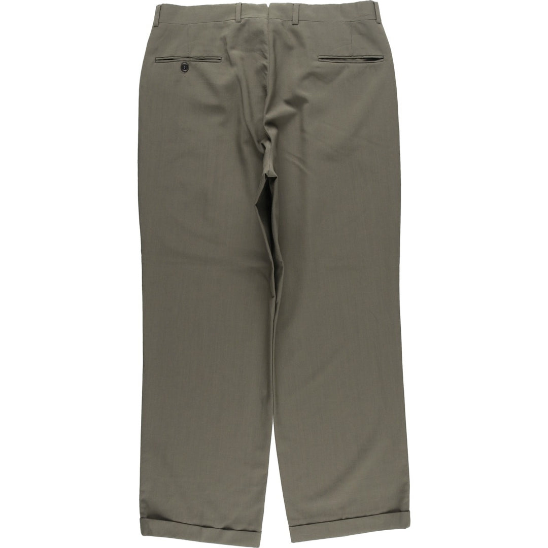Vintage 70s-80'S Men's Two-pleat Slacks, Size W37 unclear gray type Vintage Second Hand